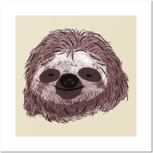 Realistic Sloth Face Posters and Art